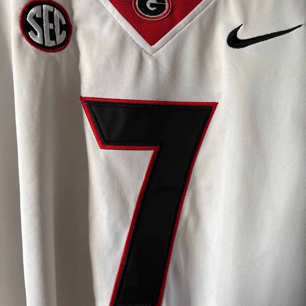 MEN’S NIKE GEORGIA BULLDOGS D’ANDRE SWIFT #7 JERSEY SZ 2XL - WHITE NWT - Picture 2 of 6